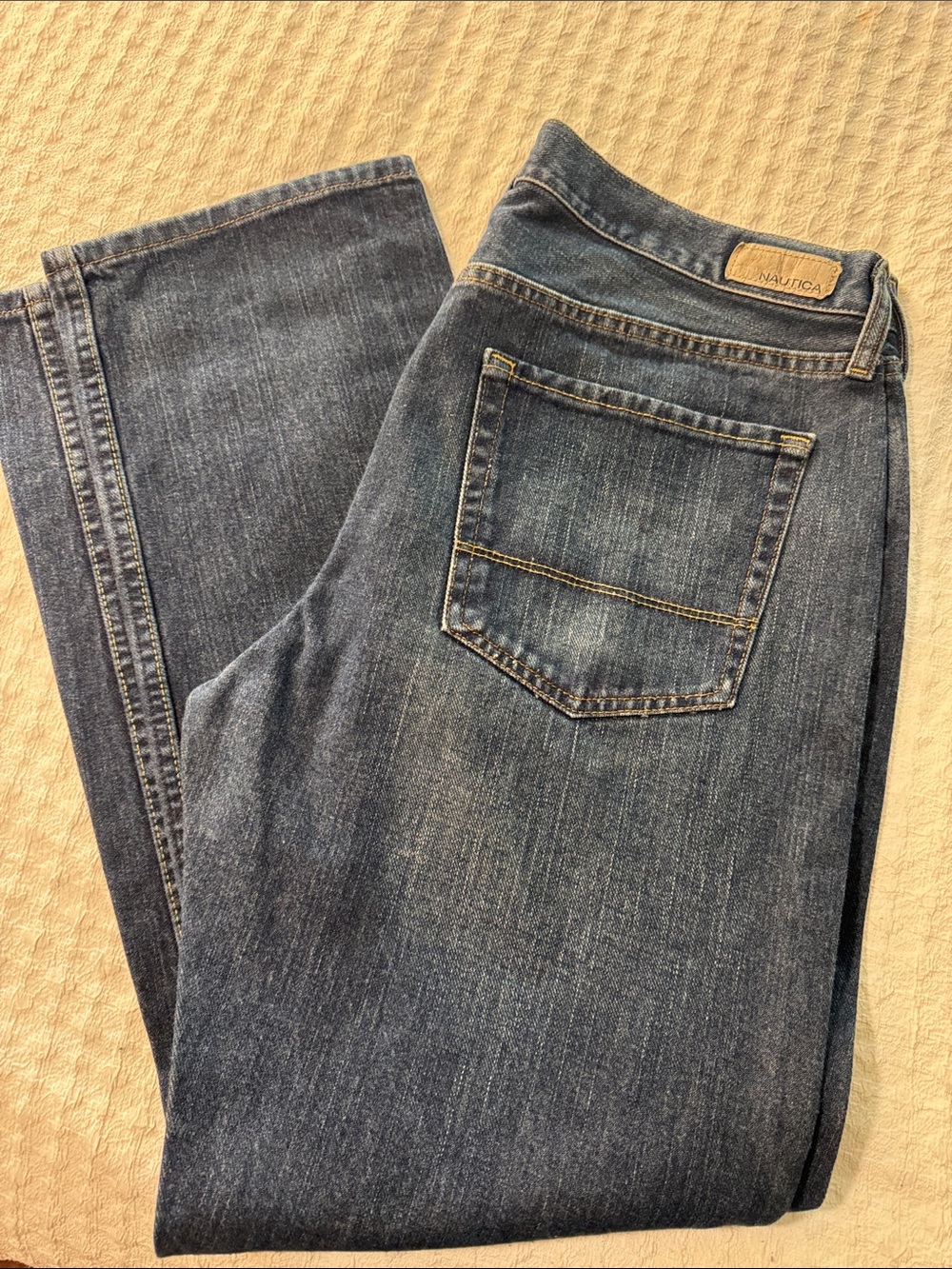 Nautica Men's Dark Blue Straight Leg Jeans